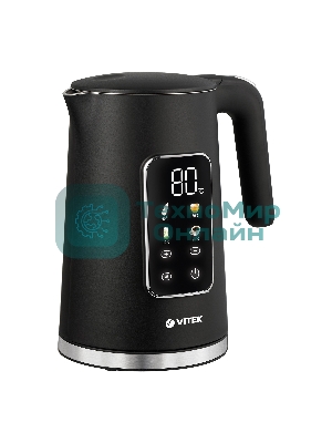 Чайник электрический Vitek VT-1162, 1.7л, 2200Вт, черный, корпус: металл/пластик