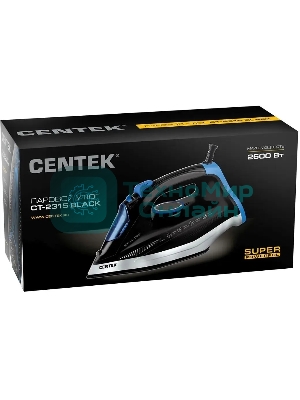 Утюг Centek CT-2315 черный, 2700 Вт, 35 г/мин, 135 г/мин, 320 мл