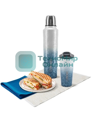 Термокружка для напитков Rondell Nubes RDS-1969 0.6 л. серо-голубой, картонная коробка