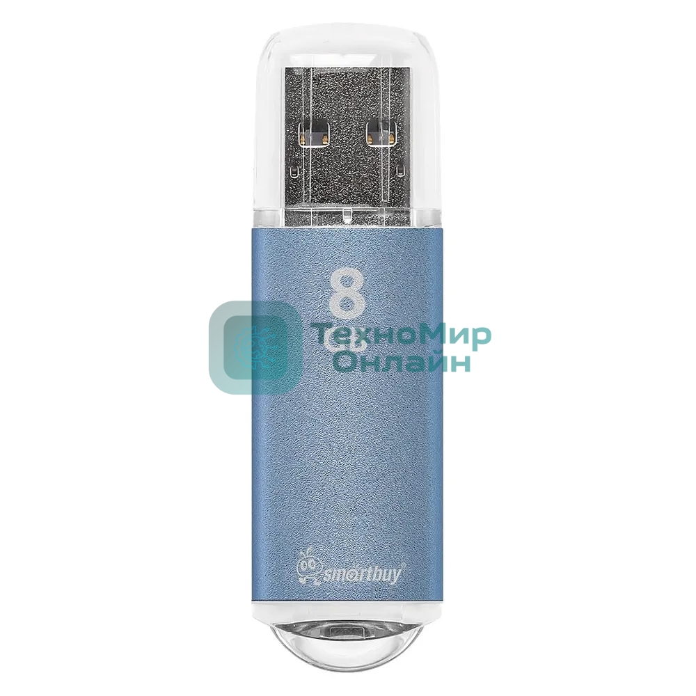 Флешка USB Smartbuy V-Cut Blue (SB8GBVC-B), 8Gb, USB 2.0, R/W 15/5, синий