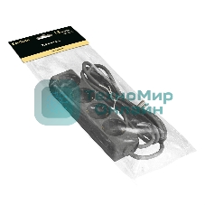 Удлинитель ExeGate ECE-4-1.8B (EX285810RUS), черный, 1.8 м, Евровилка с заземлением, 4 евророзетки с заземлением, 2200 Вт