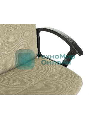 Кресло офисное Бюрократ Triest Fabric песочный Light-21 крестов. металл черный