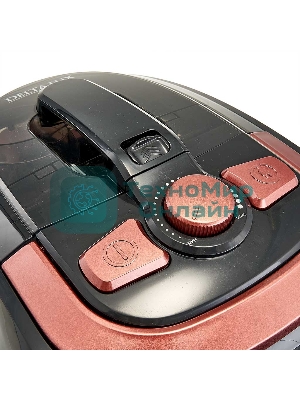 Пылесос Delta LUX DE-3501 СУПЕР-ЦИКЛОН, черный с терракот