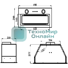 Вытяжка встраиваемая Maunfeld Trapeze 602M черный, 60 см, 1150 куб. м/ч, 54 дБ