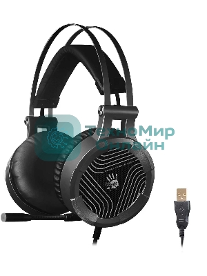 Гарнитура A4Tech Bloody G530 чёрный/серый, проводная, подсветка