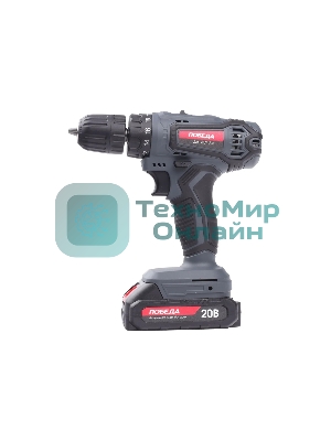 Дрель-шуруповерт аккумуляторная ПОБЕДА ДА-20/1 Ли, 20В, 2,0Ач, 1 АКБ, 38Нм