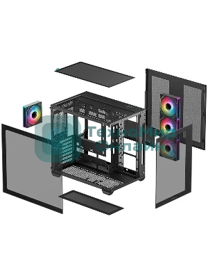 Компьютерный корпус Deepcool CG530 4F черный без БП ATX 2x120мм 2x140мм 2xUSB 2.0 1xUSB 3.0 audio bott PSU