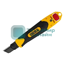 Нож Denzel 18 мм, сменное лезвие, SK4, корпус из ABS + TPR, торцевой зажим