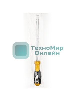 Отвертка шлицевая Deli DL6382001 8х200мм CR-V, Двухкомпонентная ручка. Хромированная