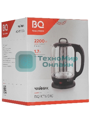Чайник электрический BQ KT1701G черный, 2200 Вт, 1.7 л