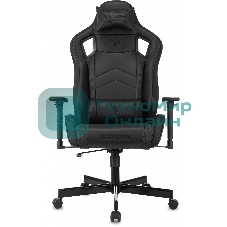 Кресло Knight Gladiator черный, экокожа, 120 кг, механизм качания