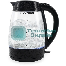 Чайник электрический Hyundai HYK-G4505 2 л, 2200 Вт, черный (корпус: стекло)