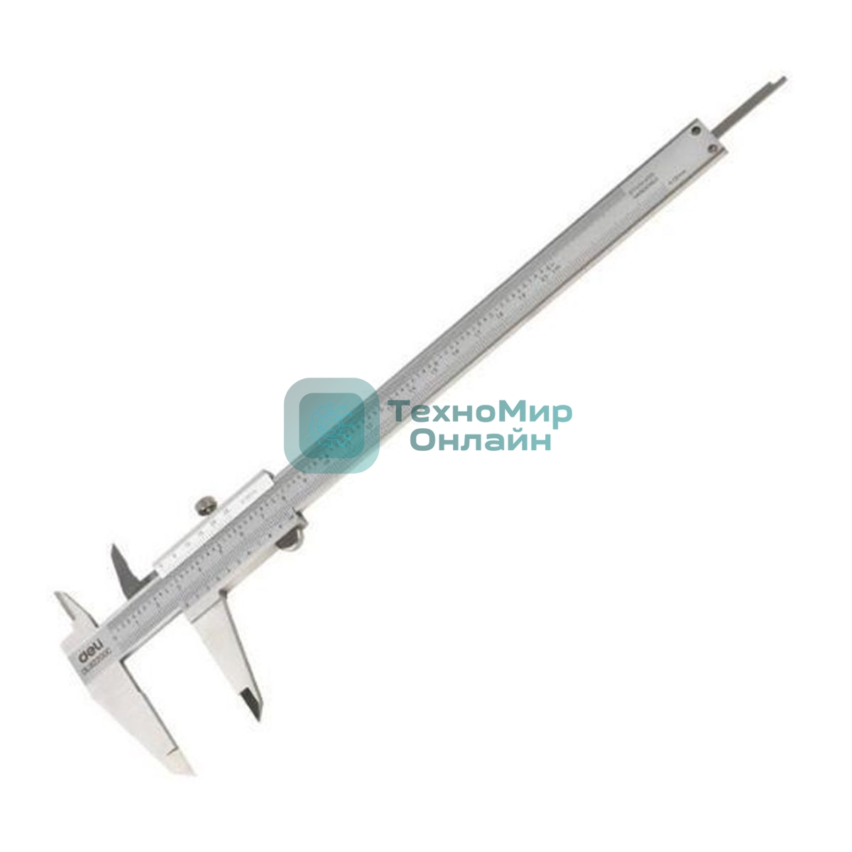 Штангенциркуль Deli DL92200C 200мм, нержавеющая сталь, метрическая/дюймовая шкала, кейс