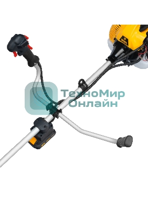 Триммер бензиновый Denzel DT-43E, 43 см3, неразъемная штанга, электростартер, состоит из 2 частей