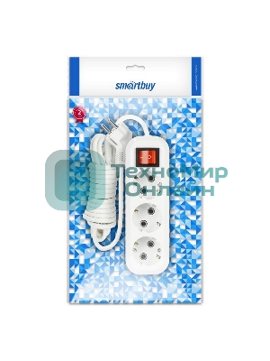 Удлинитель Smartbuy (SBE-16-3-1.5-ZS) 3 гнз х 1,5 м (16А/3.5 кВт, ПВС 3х1.0)