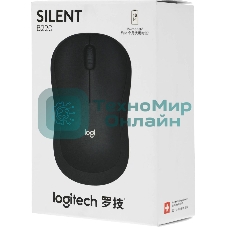 Мышь беспроводная Logitech B220 Silent черный, 1000 dpi, радиоканал, USB, кнопки - 3