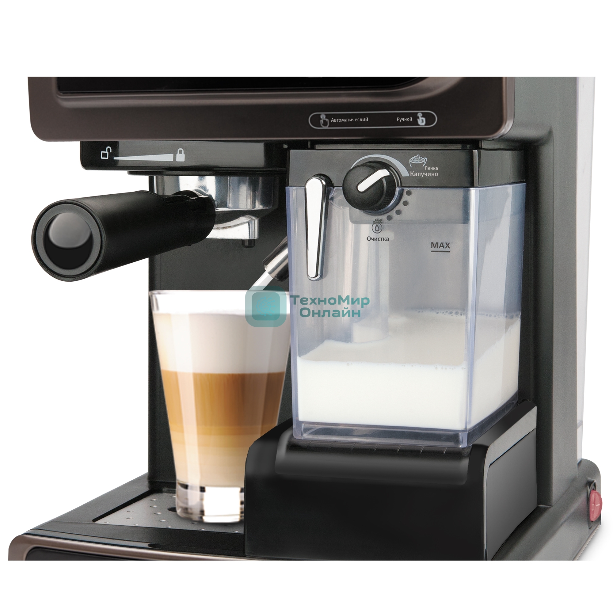 Кофеварка рожковая Vitek VT-1517 (BN) коричневый, исп. кофе - молотый, 1.65 л, 1238 Вт, 15 Бар