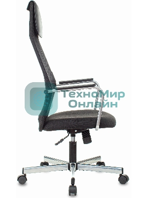 Кресло Бюрократ KB-5M TW-01 3C11 черный, сетка/ткань, 120 кг, механизм качания, с подголовником