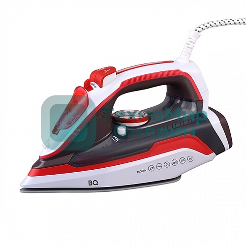 Утюг BQ SI1002 белый/красный, 2600 Вт, 30 г/мин, 140 г/мин, 320 мл