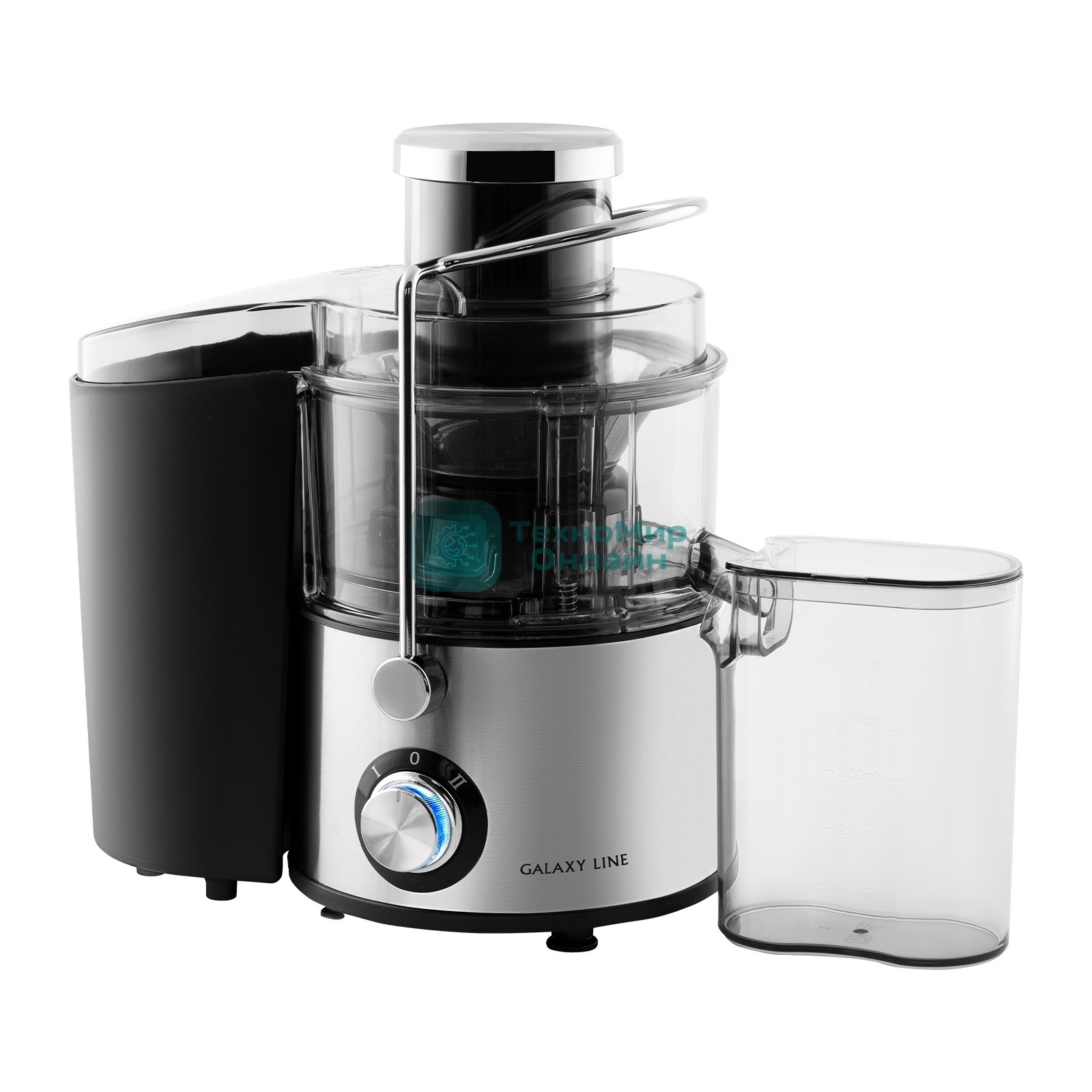 Соковыжималка GALAXY LINE GL 0810 серебристый, центробежная, 1200 Вт, 500 мл, электронное