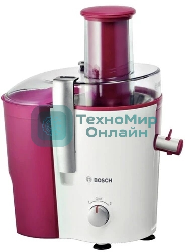 Соковыжималка Bosch MES25C0 белый/бордовый, центробежная, 700 Вт, 1250 мл, механическое