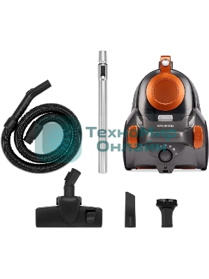Пылесос Hyundai HYV-C5450 черный/оранжевый, 380/2200 Вт, уборка сухая, пылесборник контейнер 2.5 л