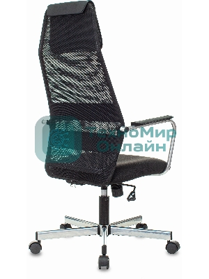 Кресло Бюрократ KB-5M TW-01 3C11 черный, сетка/ткань, 120 кг, механизм качания, с подголовником