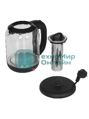 Чайник электрический BQ KT1701G черный, 2200 Вт, 1.7 л