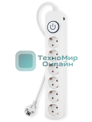 Сетевой фильтр Ippon BK-6-EU-3-16-W 3 м, 6 розеток, белый, коробка