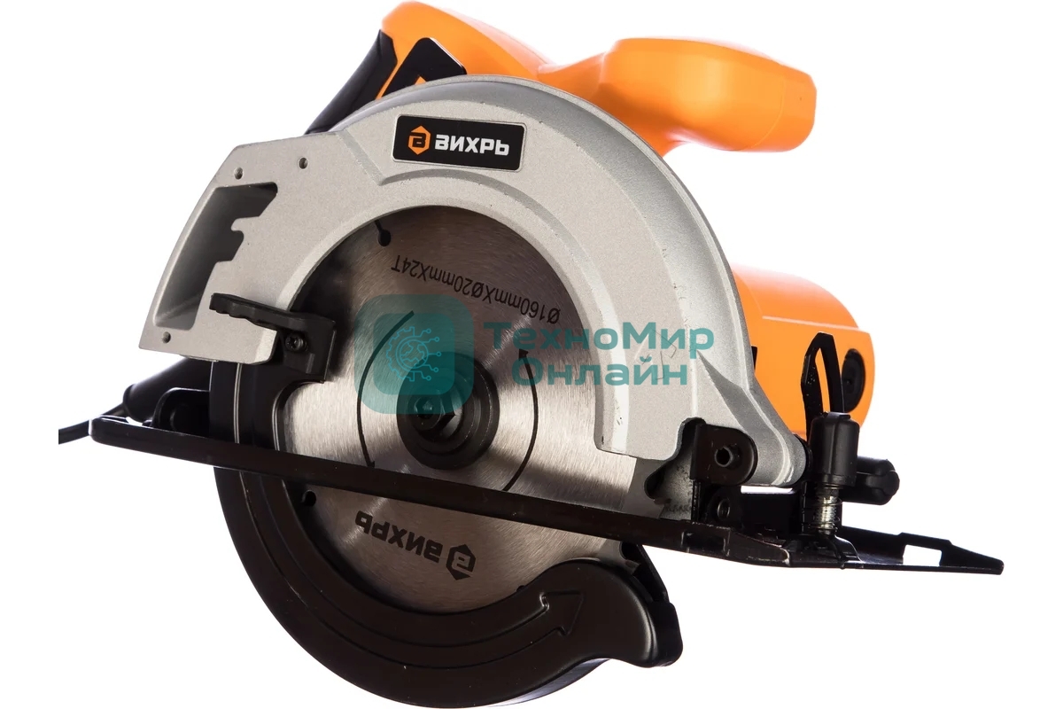 Дисковая пила ВИХРЬ ДП-160/1300 [72/11/4] 1300 Вт, 4500 об/мин, 160 мм, 4.4 кг