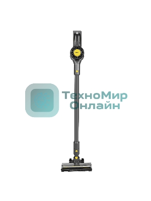 Пылесос вертикальный Centek CT-2573 черный/желтый, питание от аккумулятора, 215 Вт, уборка сухая, пылесборник 0.8 л, работа от АКБ max 45 мин