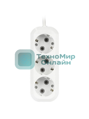 Удлинитель Smartbuy (SBE-16-3-1.5-Z) 3 гнз х 1,5 м (16А/3.5 кВт, ПВС 3х1.0)