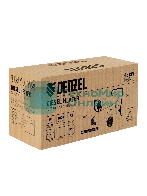 Дизельная тепловая пушка Denzel DHG-45i, 45 кВт, 1000 м3/ч, прямой нагрев, электронный термостат