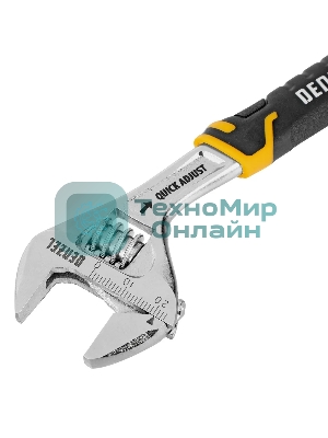 Ключ разводной Denzel 150 мм (раскрытие до 23 мм), CrV, с быстрым сбросом, кованый, TPR рукоятка