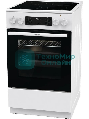 Плита электрическая Gorenje GEC5C42WG белый, конфорок 4 электрических, духовка 70 л, 50 см x 85 см x 59.4 см (без крышки)