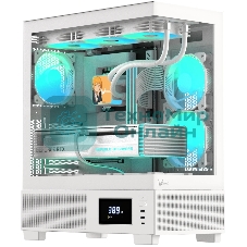 Компьютерный корпус AeroCool/Formula V Line Crystal E1 White, ATX, TYPE-C*1, USB3.0*2, Switch Display Panel