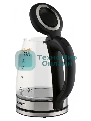 Чайник электрический Scarlett SC-EK27G36 1.8л. 1800Вт черный (корпус: стекло)