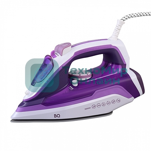 Утюг BQ SI1002 белый/фиолетовый, 2600 Вт, 30 г/мин, 140 г/мин, 320 мл