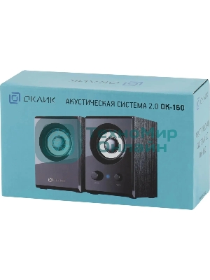 Акустическая система Oklick OK-160 2.0 черный 6Вт