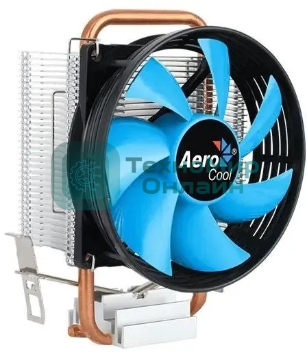 Кулер для процессора Aerocool/Formula Verkho 1-3P черный/синий, 90 мм, алюминий/медь, 2300 об/мин, 27.6 дБ, 3 pin, 100 Вт, 125 мм
