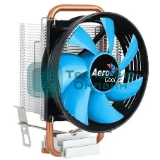 Кулер для процессора Aerocool/Formula Verkho 1-3P черный/синий, 90 мм, алюминий/медь, 2300 об/мин, 27.6 дБ, 3 pin, 100 Вт, 125 мм