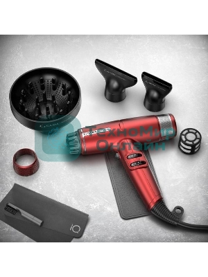 Фен GA.MA IQ LITE красный, 1600 Вт, компактный, ионизация