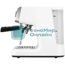 Кофеварка рожковая Kitfort КТ-7170 серебристый/белый, исп. кофе - молотый, 2,8 л, 2900 Вт, 20 бар