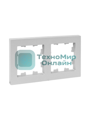 Рамка 2-местная Эпика EKF UP1-FPA-02 алюминий, пластик