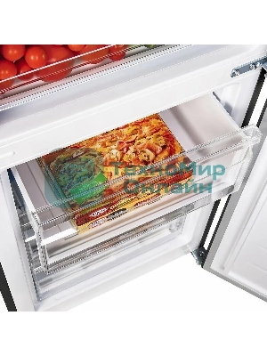 Холодильник Maunfeld MFF185SFSB черный мат. двухкамерный 211/104л морозилка снизу