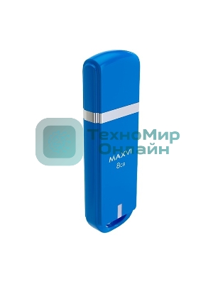 Флешка USB Maxvi P3 8Gb USB 2.0 sky blue, монолит с колпачком, ABS пластик