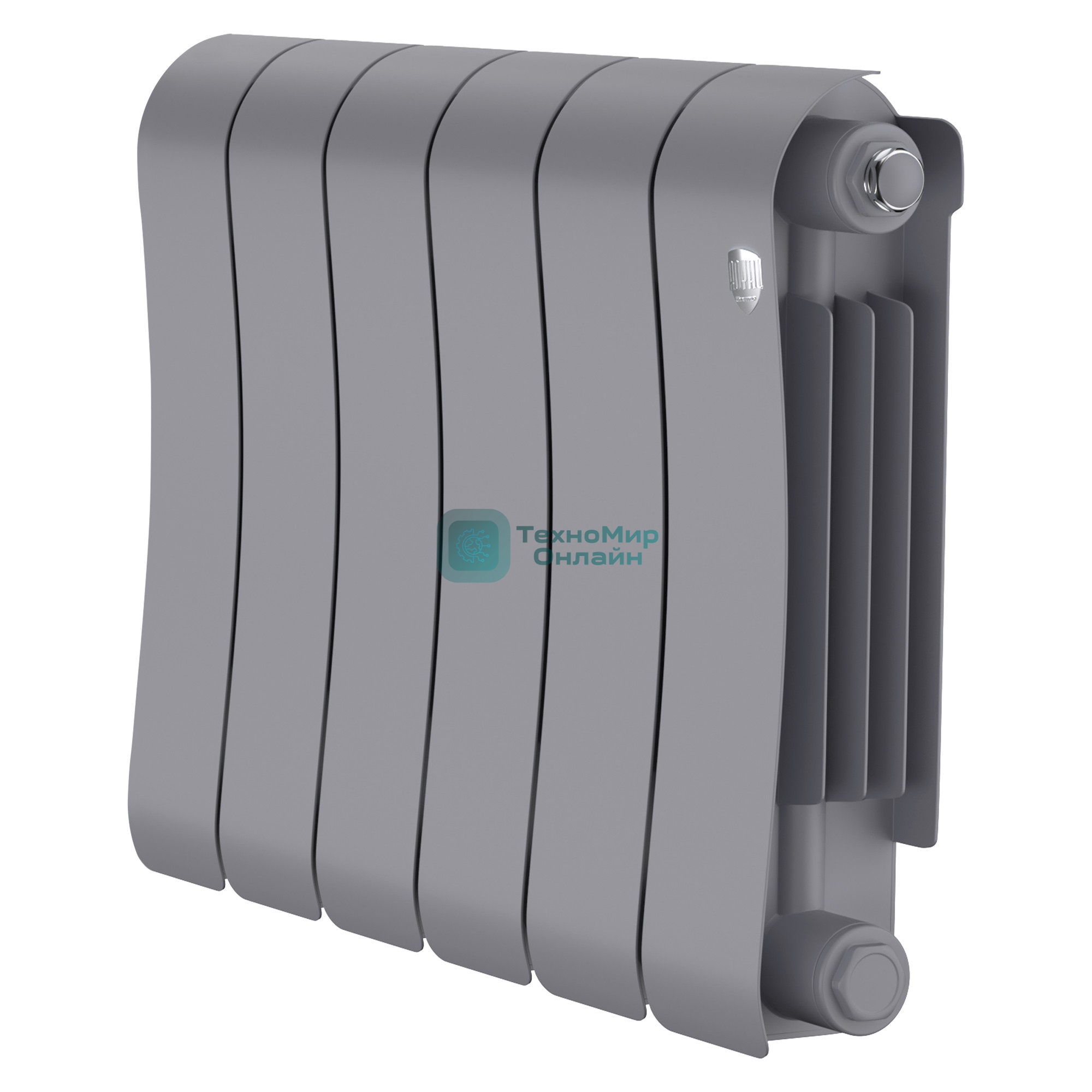 Радиатор биметаллический Royal Thermo Infinity 300 Silver Satin - 6 секц.