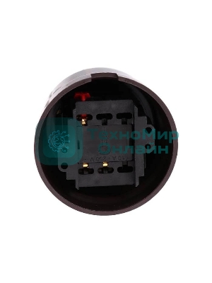 Выключатель проходной поворотный Bironi B1-201-22 1-кл. ОП Лизетта 10А IP20 ретро 4 полож. ABS-пластик коричневый