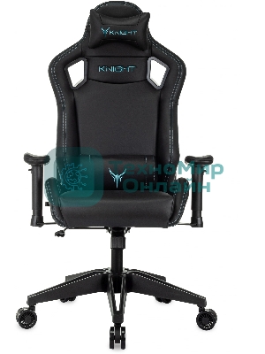 Кресло Knight Outrid Smile черный, экокожа, 120 кг, механизм качания