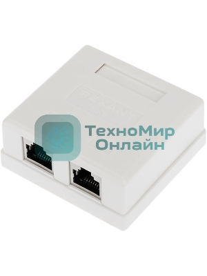 Рoзетка компьютерная внешняя Rexant 2-порта RJ-45 (8P8C), FTP экранированная, категория 6